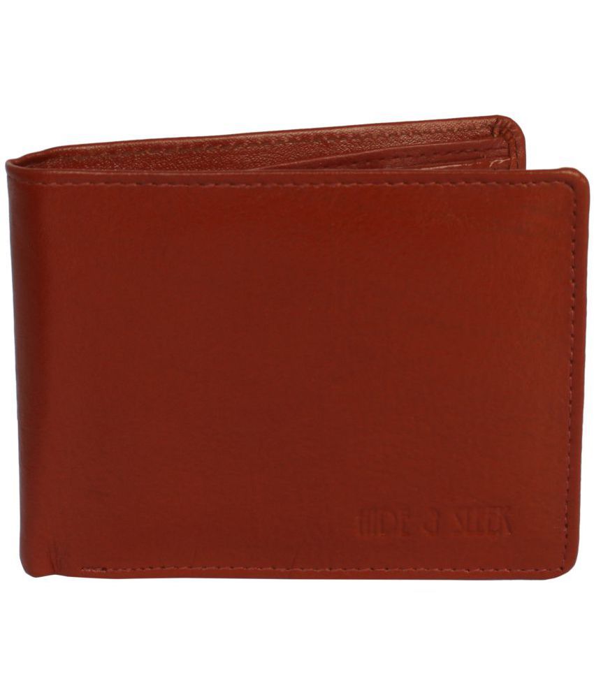     			Hide&Sleek - Brown Leather Men's Regular Wallet ( Pack of 1 )