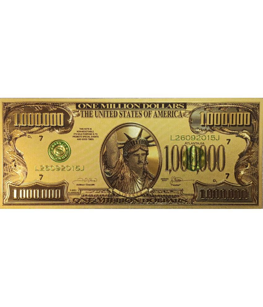     			Hop n Shop - 100000 US Dollar Bill 24Kt Gold Plated 1 Paper currency & Bank notes