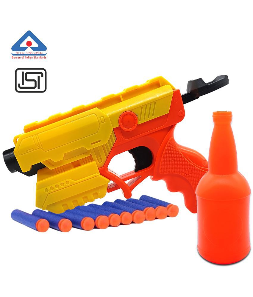     			NHR Foam Blaster Toy Gun with One Target Bottle and 10 Suction Dart Bullets (8+ Years)