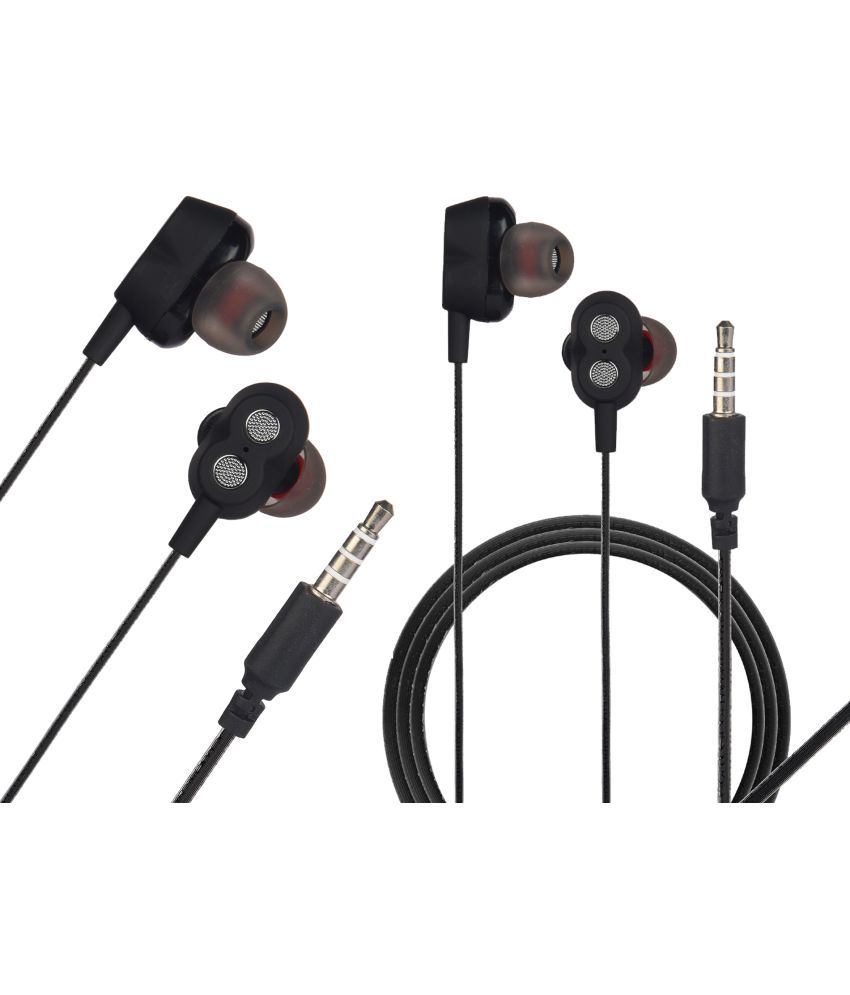     			hitage Combo HB134 Earphone In Ear Wired Earphone Hours Playback 3.5 mm IPX5(Splash Proof) Comfortable In Ear Fit -Bluetooth Black