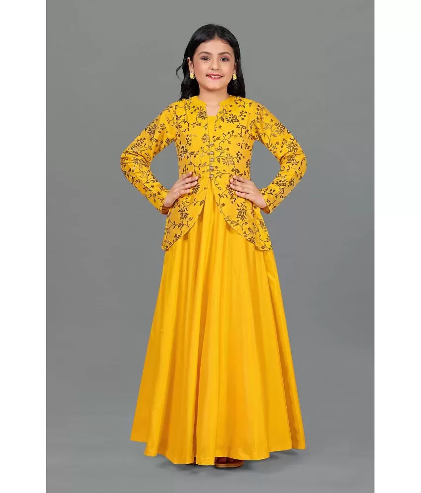 Buy High Street Fashion HSFSWomans Cotton Yellow Dress Size M at Amazonin