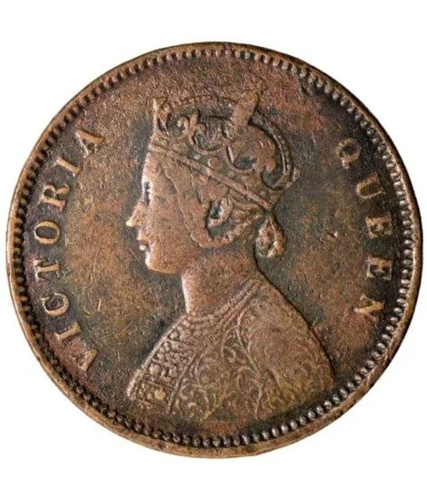    			BRITISH INDIA COINS - 1876 Half Anna Victoria Queen 1 Numismatic Coins