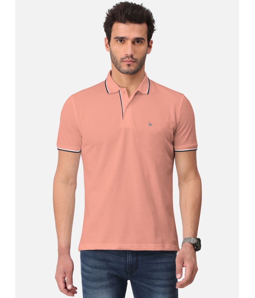     			BULLMER - Peach Cotton Blend Regular Fit Men's Polo T Shirt ( Pack of 1 )