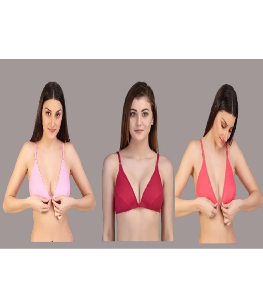     			Desiprime - Multicolor Cotton Non Padded Women's Everyday Bra ( Pack of 3 )