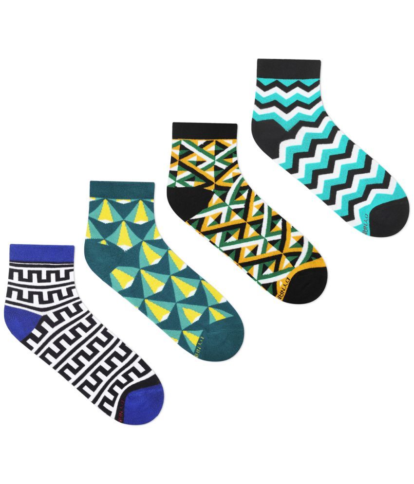     			Dynamocks - Cotton Men's Self Design Multicolor Ankle Length Socks ( Pack of 4 )