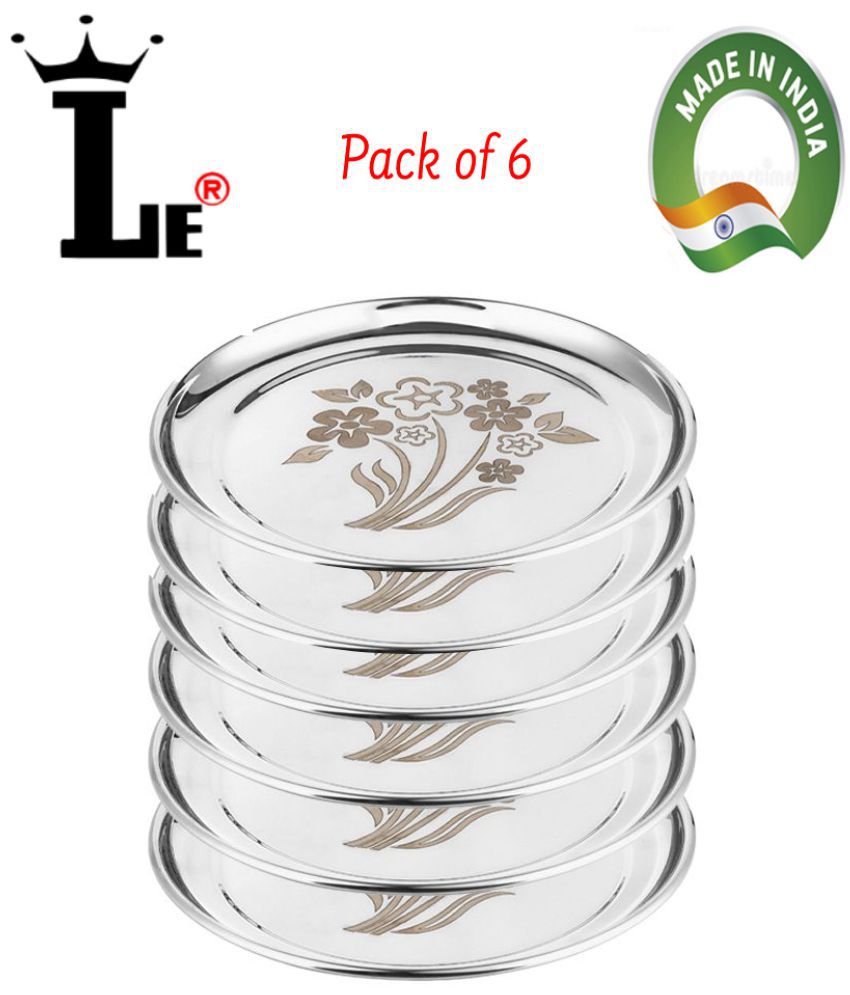     			LEROYAL 6 Pcs Stainless Steel Silver Full Plate