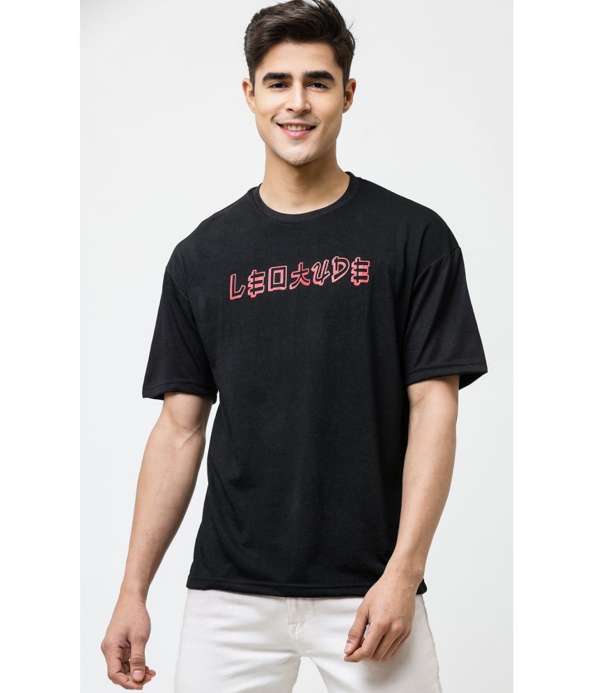     			Leotude - Black Cotton Blend Oversized Fit Men's T-Shirt ( Pack of 1 )