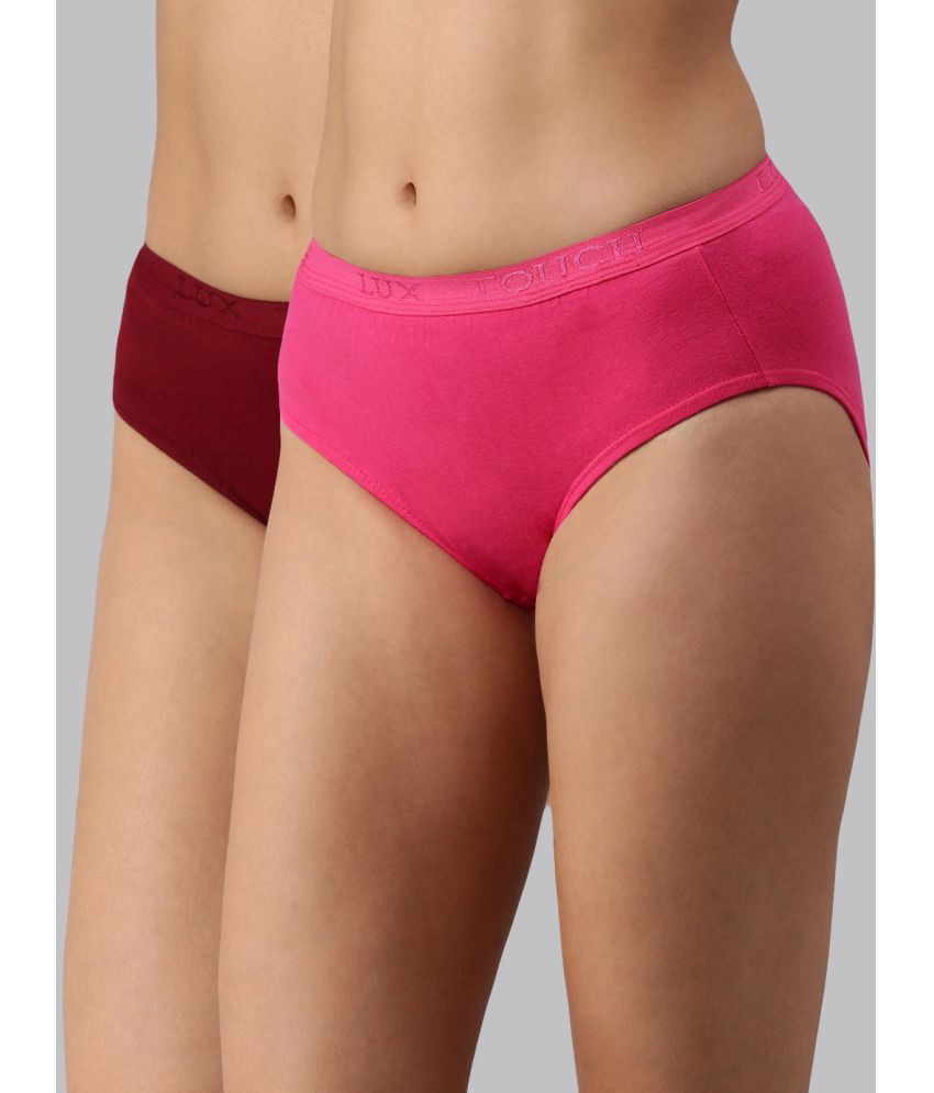     			Lux Touch - Multicolor Cotton Solid Women's Briefs ( Pack of 2 )