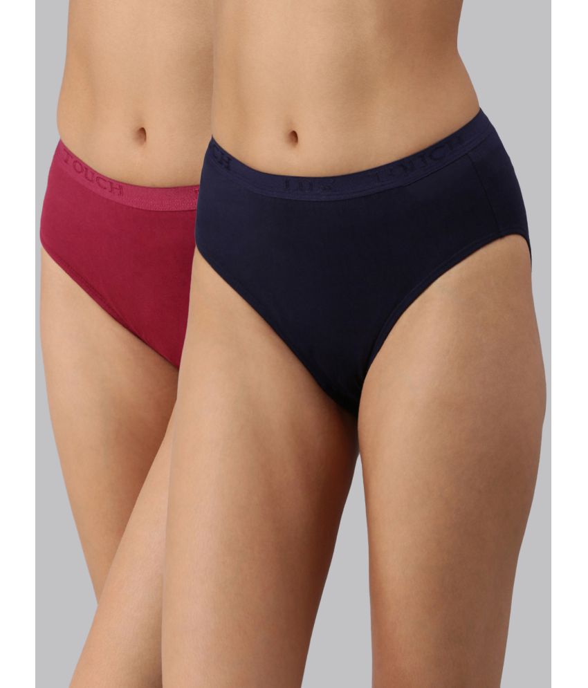     			Lux Touch - Multicolor Cotton Solid Women's Hipster ( Pack of 2 )