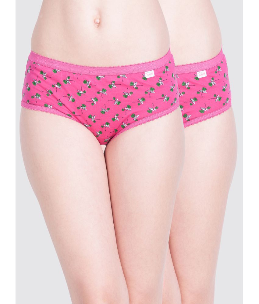     			Lux Touch - Pink Cotton Printed Women's Briefs ( Pack of 2 )