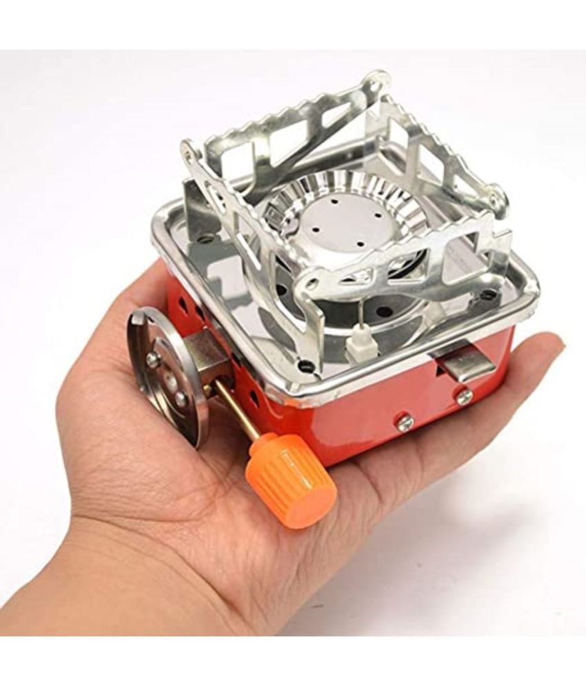 ODDISH  Mini Portable Square-Shaped Gas Burner Camping Stove travelling Stainless Steel Cooking Stove Folding Furnace Stove
