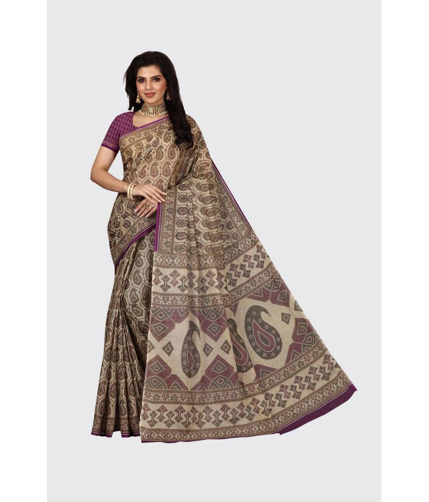     			SHANVIKA - Beige Cotton Saree With Blouse Piece ( Pack of 1 )