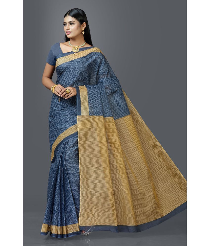     			SHANVIKA - Grey Cotton Saree Without Blouse Piece ( Pack of 1 )