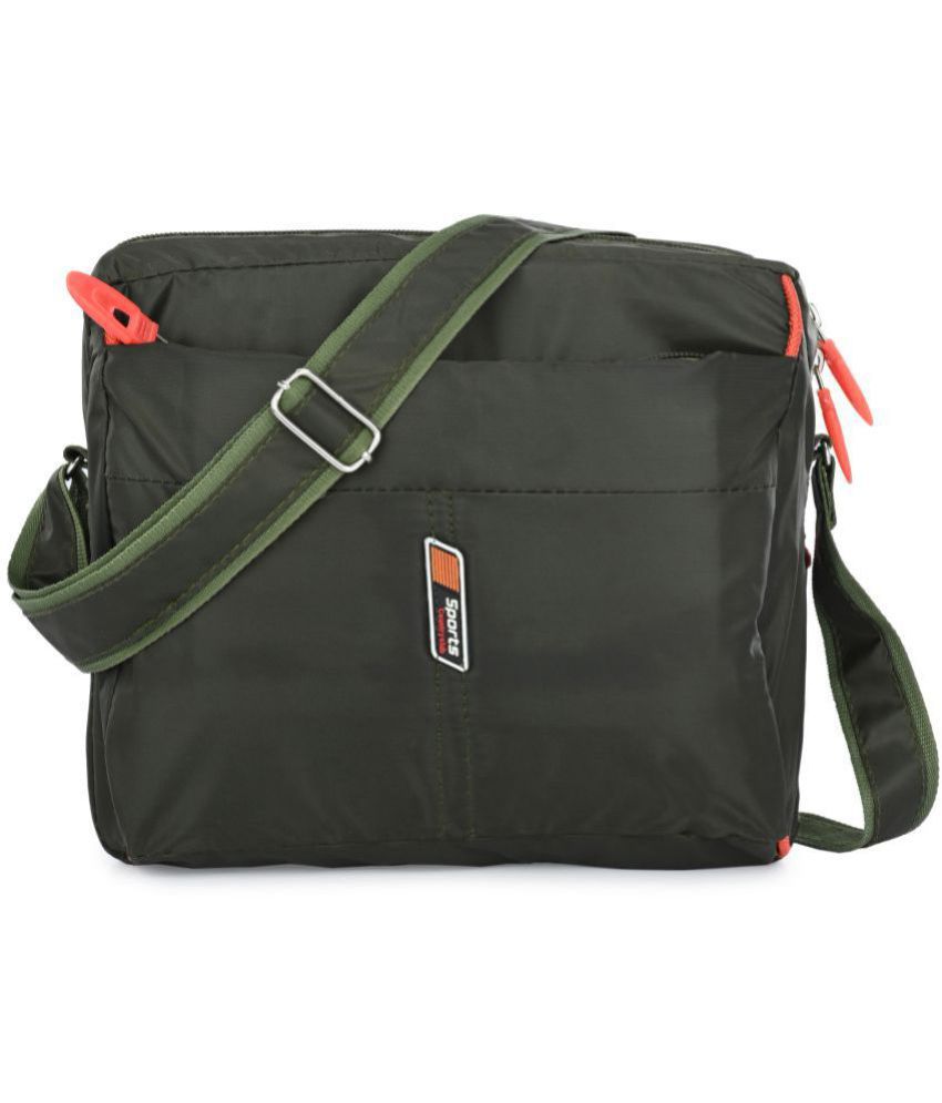     			ShoeRise - Green Solid Messenger Bag