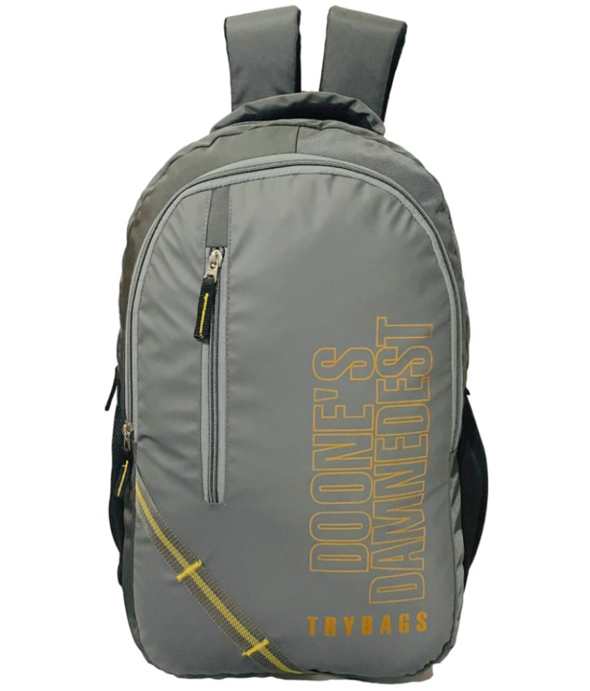     			TRYBAGS - Grey Polyester Backpack ( 35 Ltrs )