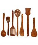 erum - Brown Wood Mixing Spatula ( Pack of 7 )