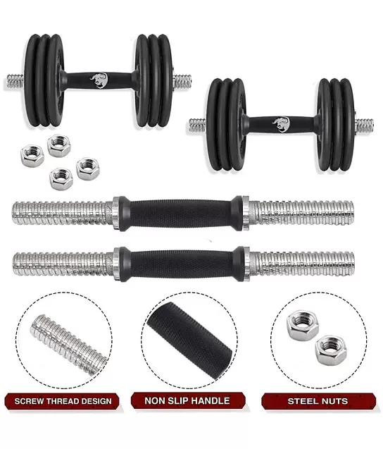 Lifelong PVC Hex Dumbbells Pack of 2 (2kg-10kg) for Home Gym Equipment  Fitness Barbell, Gym Exercise, Home Workout, Gym Dumbbells