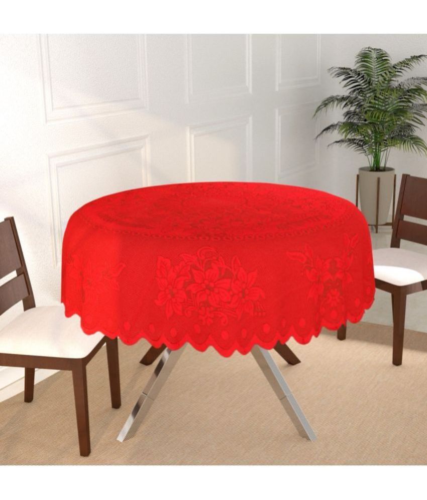     			Bigger Fish - Red Cotton Table Cover ( Pack of 1 )