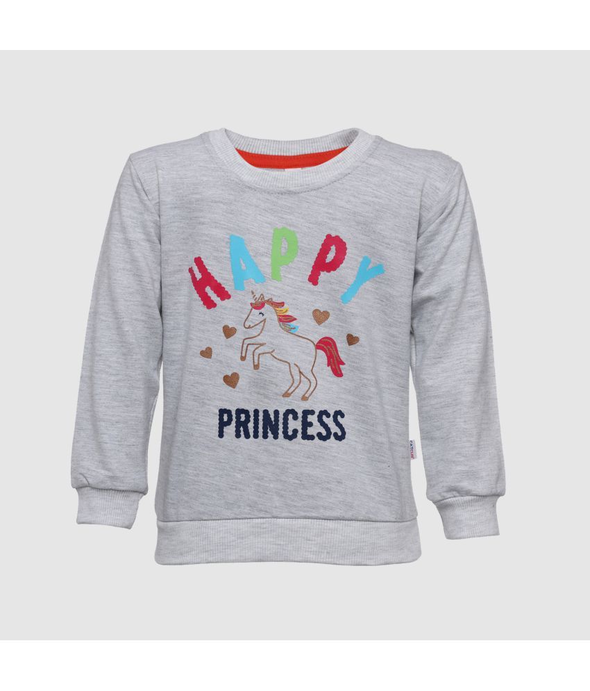     			CATCUB Single Girls Cotton Blend Sweatshirt ( Gray )