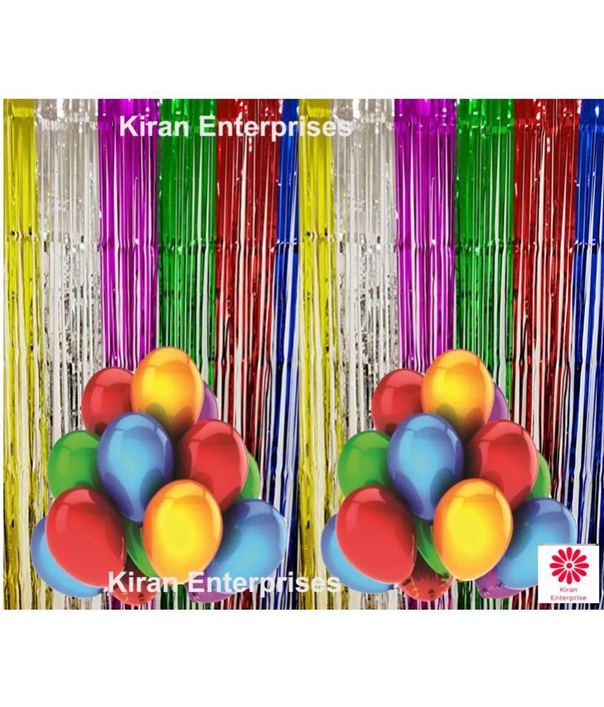     			Kiran Enterprises 2 pc. Foil Fringe Curtain + 30 Metallic Balloon