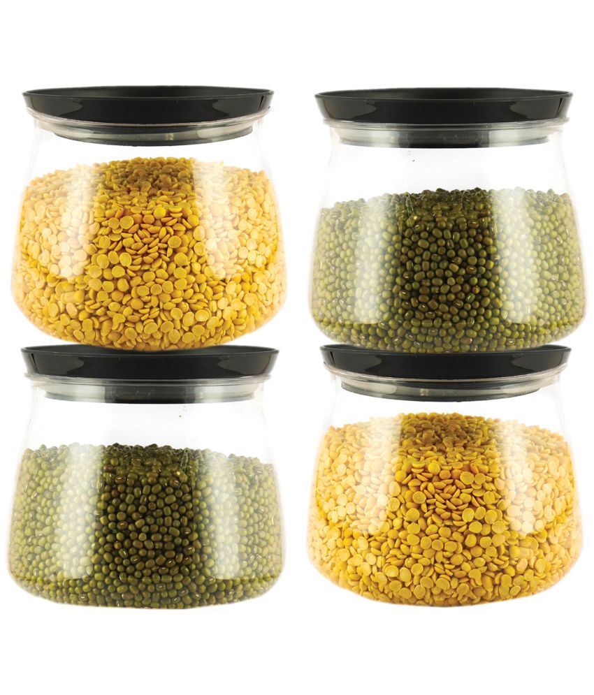     			PearlPet - Black Plastic Spice Container ( Set of 4 ) - 900 ml