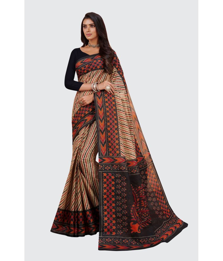     			SHANVIKA - Beige Cotton Saree With Blouse Piece ( Pack of 1 )