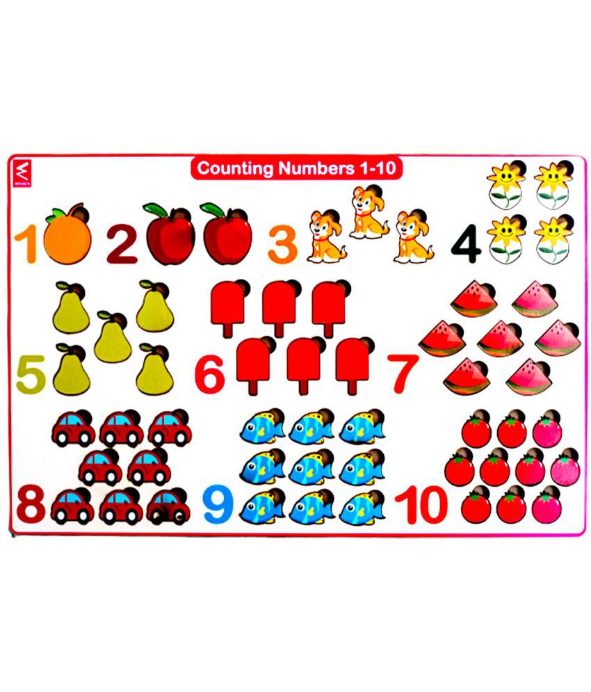     			WISSEN Counting Numbers 1-10 liftout board puzzle for Kids Toddlers Age 2-5 Years Self-Correcting Wooden Cards Matching Games