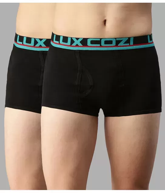 Buy Lux Cozi Bigshot Men's Multicolour Solid Cotton Pack of 2 Long