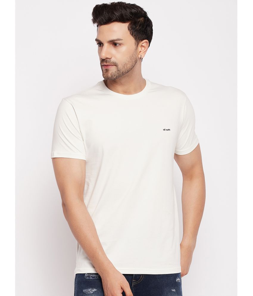     			98 Degree North - Off-White Cotton Blend Regular Fit Men's T-Shirt ( Pack of 1 )