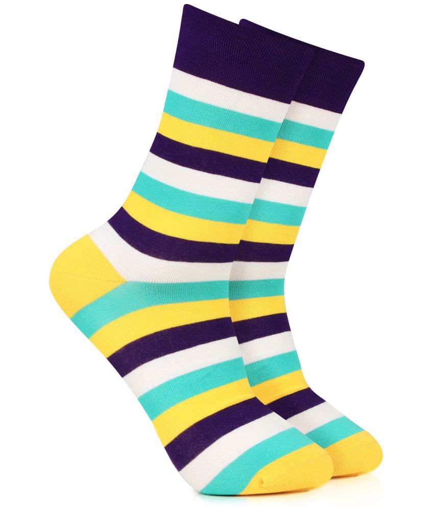     			Bonjour - Cotton Men's Striped Multicolor Ankle Length Socks ( Pack of 1 )