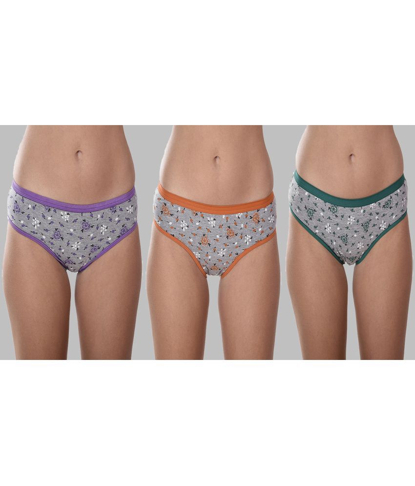     			Elina - Multicolor Cotton Printed Women's Hipster ( Pack of 3 )