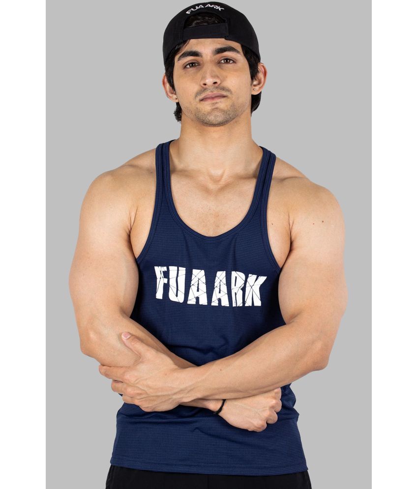     			Fuaark - Navy Polyester Regular Fit Men's Tanks ( Pack of 1 )