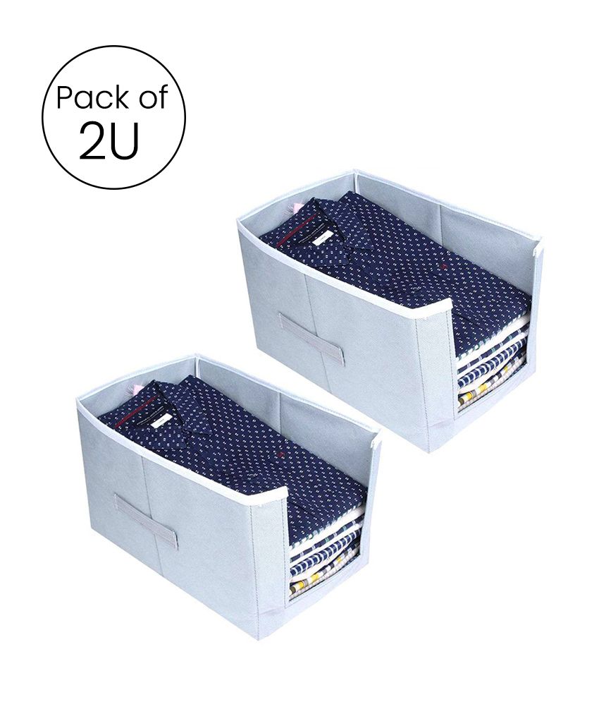     			Non-Woven Shirt Stacker & Cloth Organizer,Grey (2U)