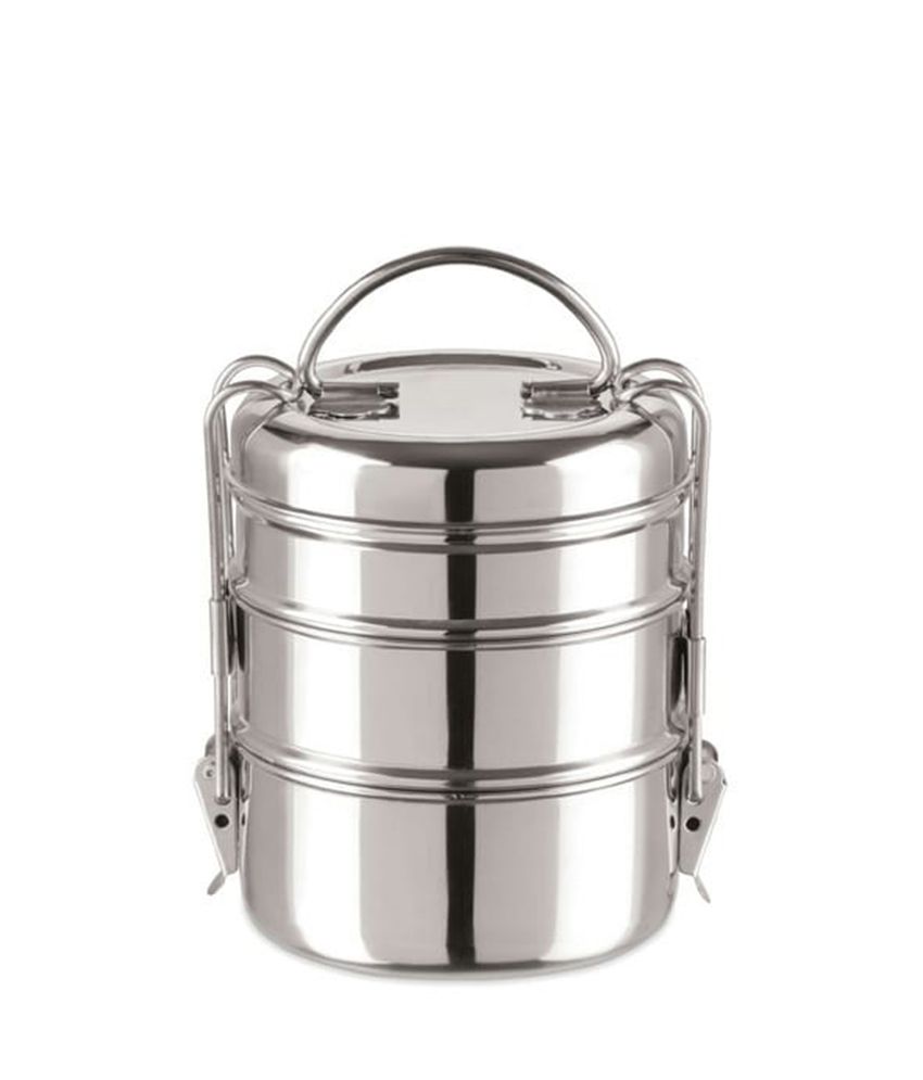     			HOMETALES Stainless Steel Lunch Box 3 - Container ( Pack of 1 )