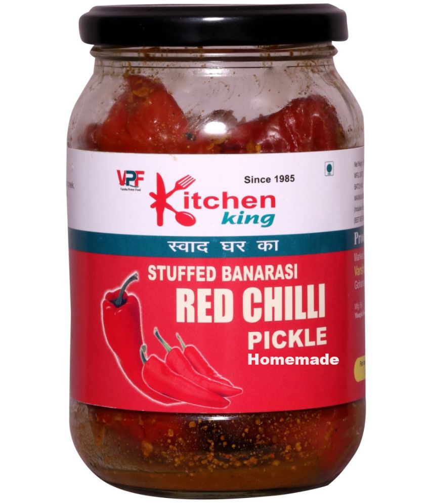     			Kitchen King Homemade Organic Herbal Masala Stuffed Banarasi Red Chilli Pickle Lal Mirchi Ka achar Pickle 500 g