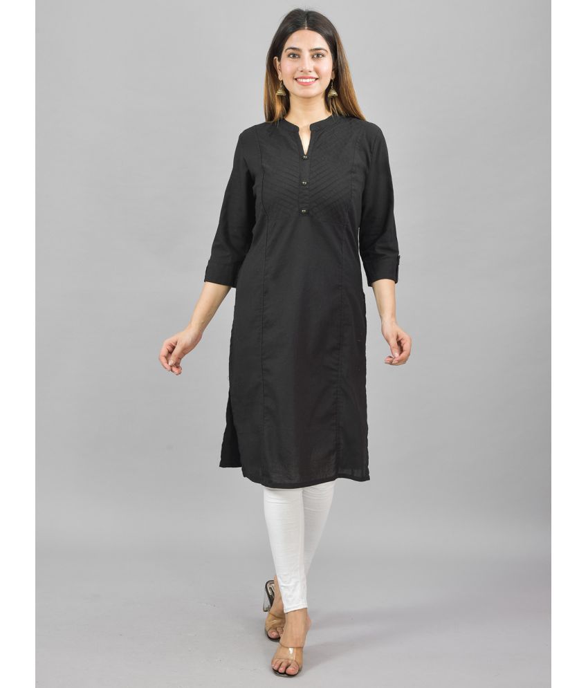     			QuaClo - Black 100% Cotton Women's Straight Kurti ( Pack of 1 )