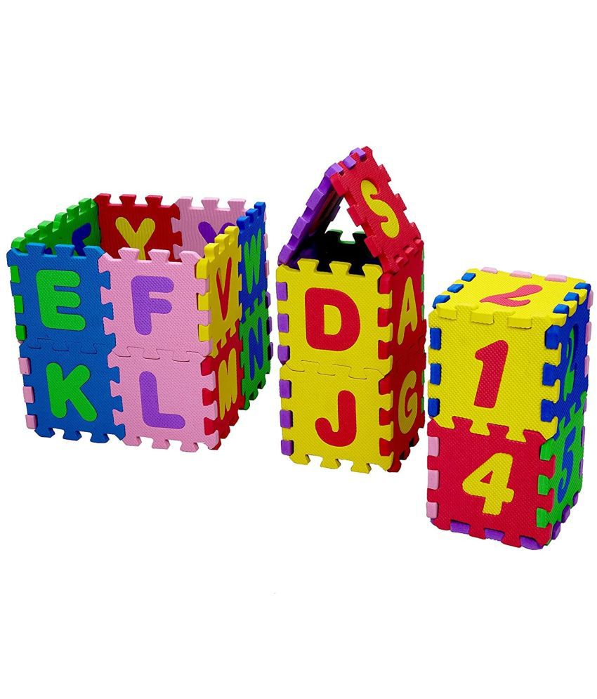     			THRIFTKART - Foam Capital Alphabets and Numbers Learning Interlocking Puzzle Foam Mat for Kids (Multicolor)