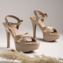 Shoetopia - Beige Women's Sandal Heels