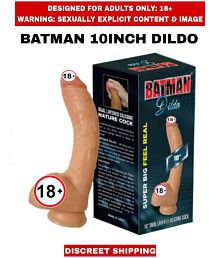 ADULT SEX TOYS BATMAN 10inch SOLID FLEXIBLE Realistic Silicon Dildo For Women