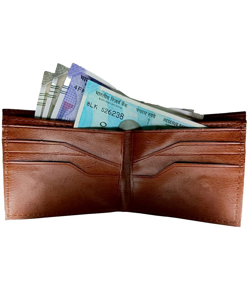 Premium Men krishiv - Brown Faux Leather Men's Two Fold Wallet ( Pack of 1 ) - Brown 2025 at Sho