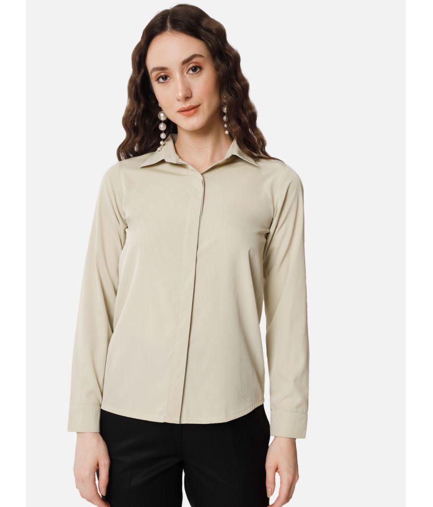     			ALL WAYS YOU - Beige Crepe Women's Shirt Style Top ( Pack of 1 )