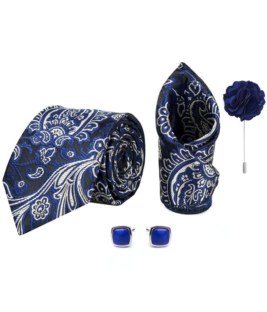     			Axlon Blue Floral Silk Necktie