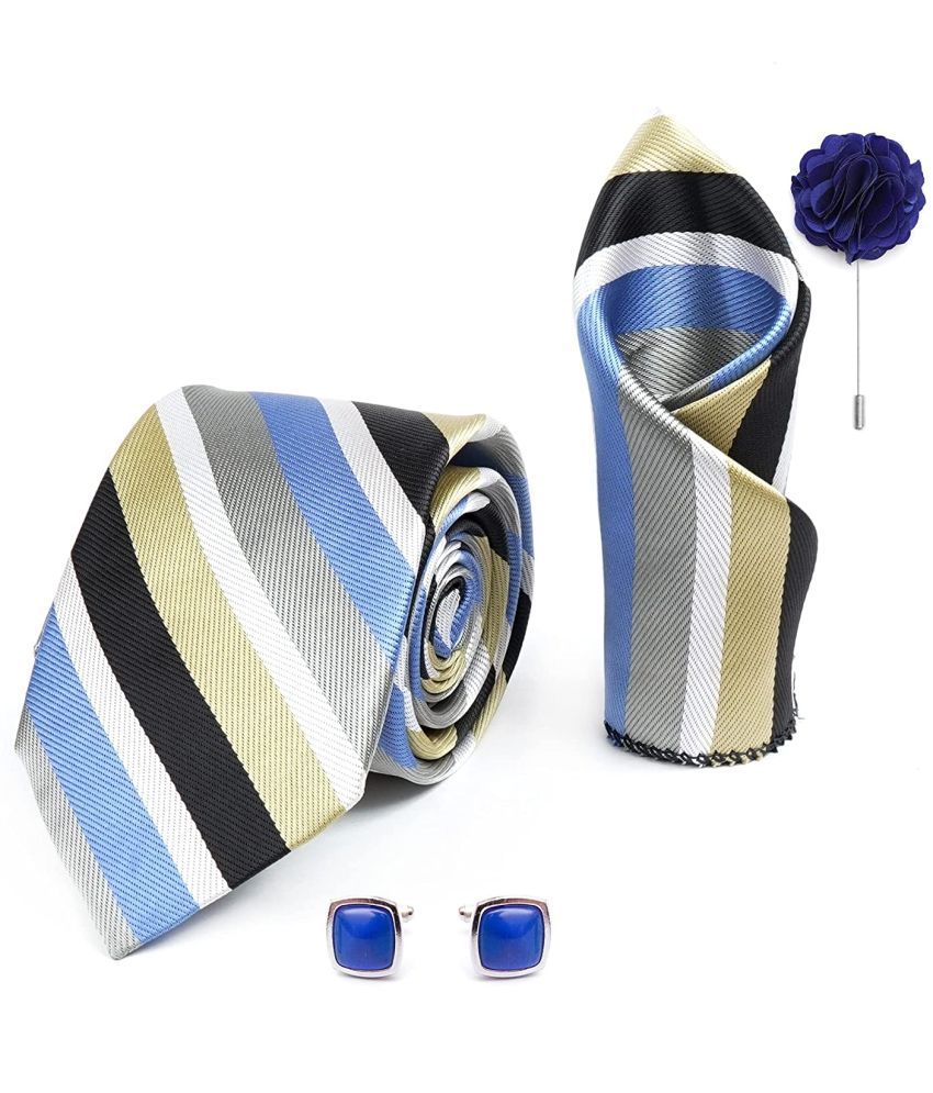     			Axlon Blue Stripes Silk Necktie