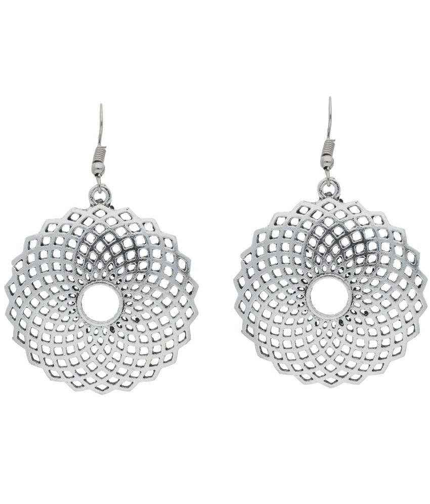     			I Jewels - Silver Danglers Earrings ( Pack of 1 )