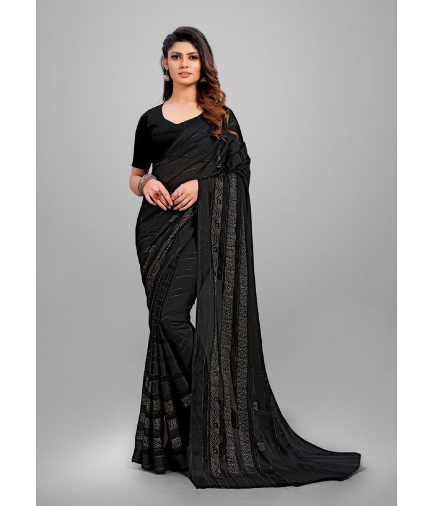     			Sanjana Silk - Black Silk Saree With Blouse Piece ( Pack of 1 )