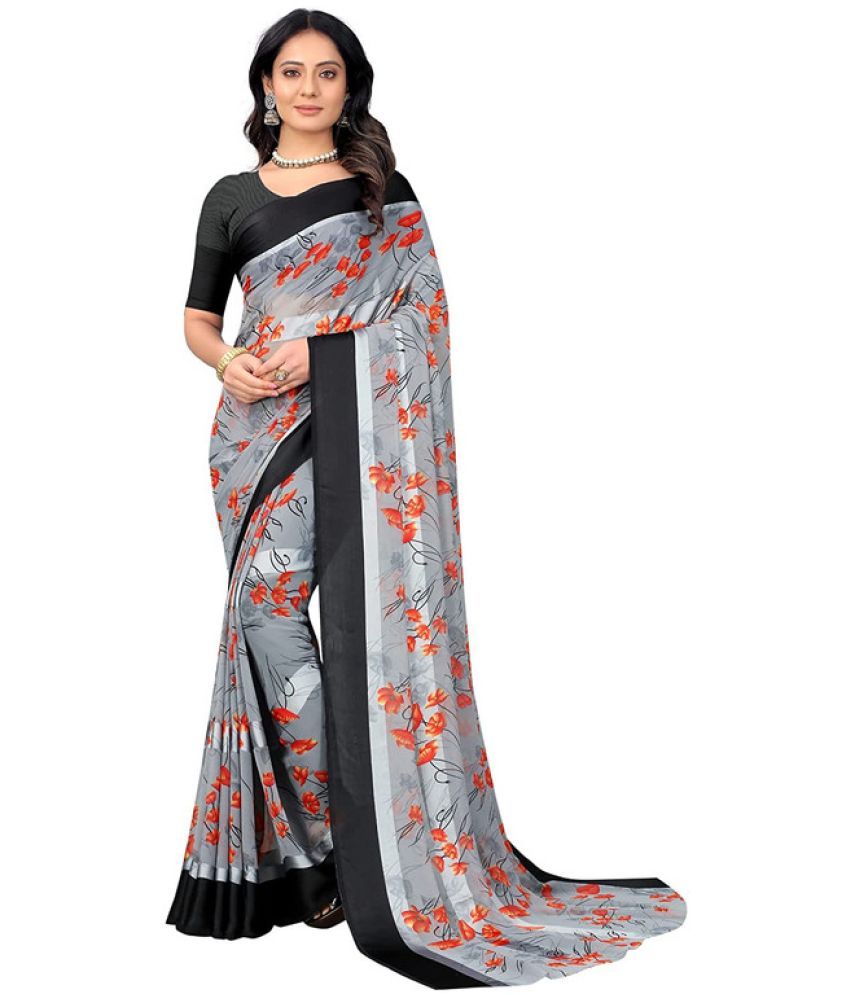     			Sanjana Silk - Grey Georgette Saree With Blouse Piece ( Pack of 1 )