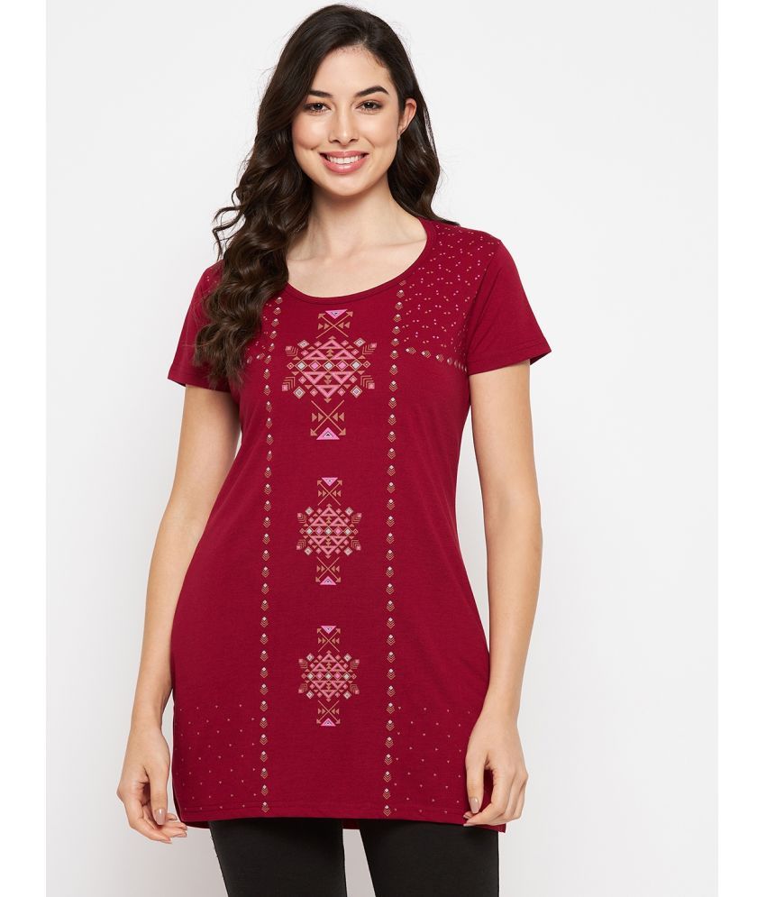     			VERO AMORE - Maroon Cotton Blend Regular Fit Women's T-Shirt ( Pack of 1 )