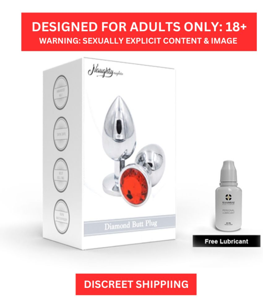     			Anal Stimulator and Massager Stainless Steel Butt Plug for Adults by Naughty Nights With a Free Lubricant