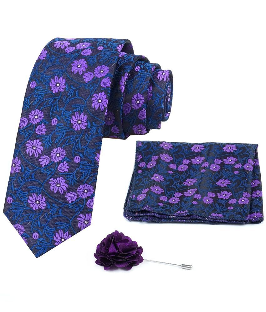     			Axlon Purple Floral Silk Necktie