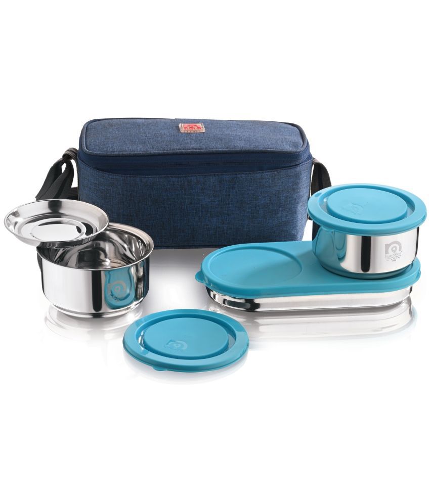     			NanoNine - Stainless Steel Lunch Box 3 - Container ( Pack of 1 )